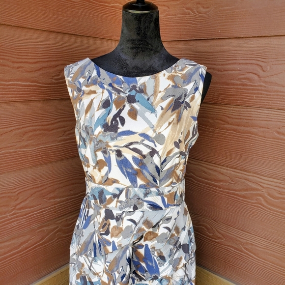 Connected Apparel Women's Tiered Formal Watercolor Midi Dress Size 10 NWOT - Picture 15 of 16